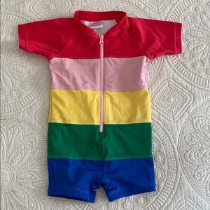 Rainbow Rash Guard One Piece Swim Suit